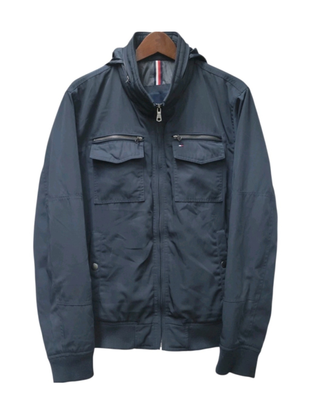 Tommy Hilfiger Men's Full-Zip Long-Sleeves Hoodie Bomber Jacket Size Large